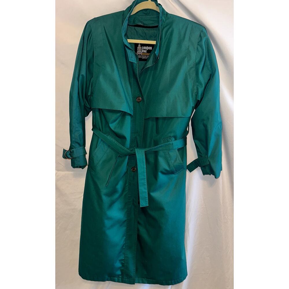 London Fog Teal/Green Classic Trench Coat